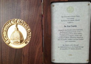 Read more about the article Catholic Schools Award for Sr Liz Curtis RIP